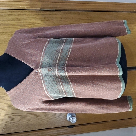 Woolrich alpine rust red green button up cardigan - Picture 2 of 6
